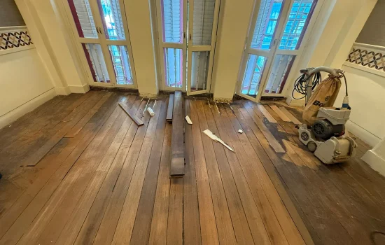 Timber Floor Restoration In Progress
